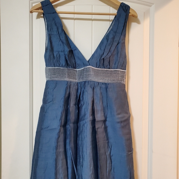 🌲 Blue silk dress - Picture 1 of 4